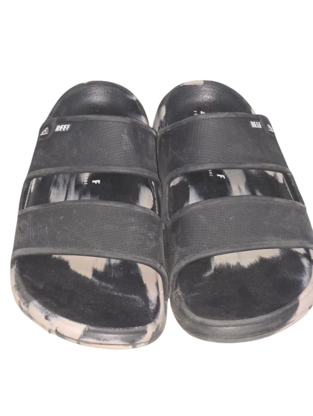 Reef Men's Oasis Double Up Slide Sandals Black Marble Size 11